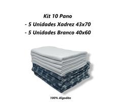 Kit 10 Pano de Chão Xadrez / Alvejado Especial Fechado