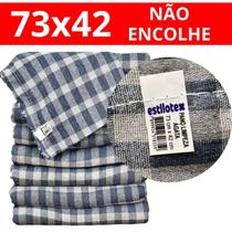 Kit 10 Pano De Chão Xadrez Ex Grande 100 Algodão Peso 130g Limpeza Casa Dia a Dia - Estilotex