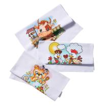 Kit 10 Pano De Prato Bainha Estampado Pé De Galinha