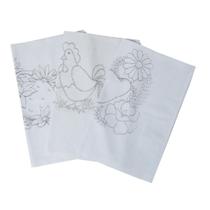 Kit 10 Pano De Prato Damasco Riscado - 68cm X 48cm