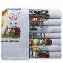 Kit 10 Pano De Prato E Copa Estampado Seca Louça Bainha