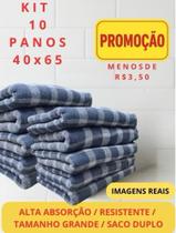 KIT 10 Panos de CHÃO XADREZ ALVEJADO e BRANCO para LIMPEZA de COZINHA