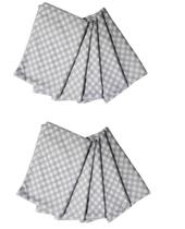 Kit 10 panos de copa prato grande xadrez felpado macio cinza