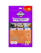 Kit 10 Panos de Microfibra Multiuso 35cm x 30cm Rodabrill