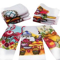 Kit 10 Panos de Prato 40 x 62 cm Estampados com Bainha no Atacado 100% Algodão - ertiex