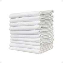 Kit 10 Panos De Prato Branco Liso Pé De Galinha Pintar Atacado Guardanapo Com Bainha Lateral