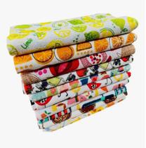 Kit 10 Panos De Prato - Camesa - Copa Louça 35x55 - Pano Prato Atoalhados Cor Nude Floral