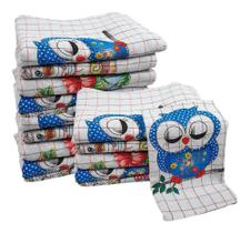 Kit 10 Panos De Prato Copa Cozinha 43X67 Grande Xadrez