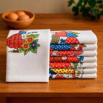 Kit 10 Panos De Prato Grande 6540Cm Estampado 100% Algodão