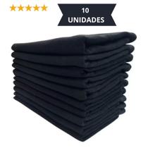 Kit 10 Panos De Prato Preto Cozinha Pé De Galinha Com Bainha Top Top - LAMATER