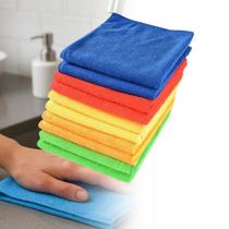 Kit 10 Panos Limpeza Microfibras Alta Super Absorção Multiuso 35x35 Kit 10 Panos Limpeza Microfibras Alta Super Absorção Multiuso 35x35