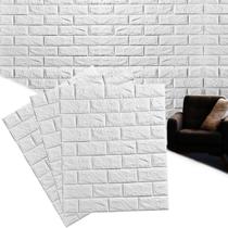 Kit 10 Papel de Parede Adesivo Tijolinho Branco Decoração Casa