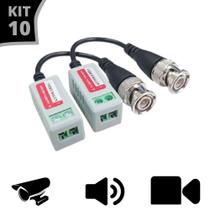 Kit 10 Par de conector vídeo balun com esxtensão câmera HD cvi tvi analógico 953