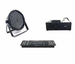 Kit 10 Par Led 60X3W Rgb Full Maquina Fumaça 1500W+Mesa Dmx Kit 10 Par Led 60X3W Rgb Full Maquina Fumaça 1500W+Mesa Dmx