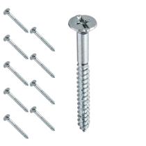 Kit 10 Parafuso 3,8X40 Cabeça Chata Para Madeira Metal Parede Carpintaria Alvenaria Marcenaria