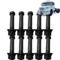 Kit 10 Parafuso Roda 22 X 110mm Liso Traseiro Com Porca Ch32