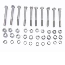 Kit 10 parafusos meia rosca parcial sextavado inox m6*60mm