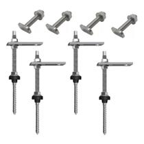 Kit 10 Parafusos Placa Solar Telha Fibro Madeira Inox 30 Cm