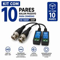 Kit 10 Pares Balun Passivo 5MP HD 1080P Para Câmeras CFTV Kit 10 Pares Balun Passivo 5MP HD 1080P Para Câmeras CFTV