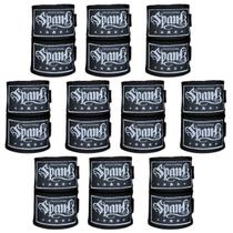 Kit 10 Pares Bandagem Elástica Boxe 3Metros - Preto/ul