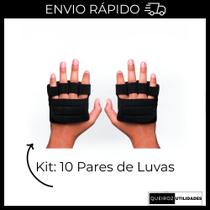 Kit: 10 Pares de Luvas Caleira De Academia Para Musculação Treino exercício funcional Fitness Bike - Dedeira