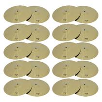 Kit 10 Pares de Pratos de Bateria Chimbal 14" Liga de Aço New York Kit 10 Pares de Pratos de Bateria Chimbal 14" Liga de Aço New York