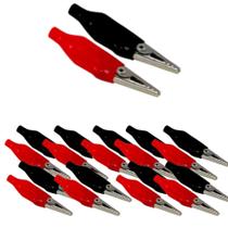 Kit 10 pares garra jacare 44mm peq c/capa verm + preto