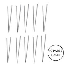 Kit 10 Pares Hashi de Inox Reutilizável 23cm