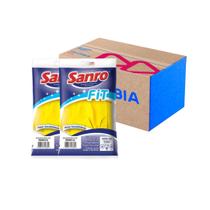 Kit 10 Pares Luva de Látex Fit Amarela CA 50694 Sanro -