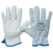 Kit 10 Pares Luva Mista Vaqueta Raspa Couro Petroleira 7cm Tamanho 9 (G) Segurança CA 26742