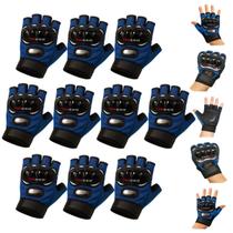 Kit 10 Pares Luvas Meio Dedo Para Ciclismo, Moto e Motocross Resistentes, Leves e Duráveis
