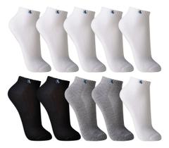 Kit 10 Pares Meia Cano Curto Lupo Sport Algodão Adulto Cores Sortidas 37 a 40