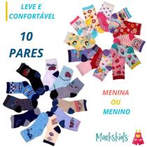 Kit 10 Pares Meia Infantil Estampadinha Menino ou Menina