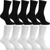 Kit 10 Pares Meias Cano Alto Algodão Academia Sport Unissex