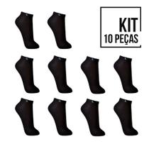 Kit/10 Pares Meias Lupo Cano Curto Algodão Preta 3225-960 Kit/10 Pares Meias Lupo Cano Curto Algodão Preta 3225-960