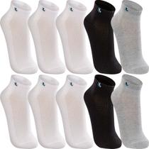 Kit 10 Pares Meias Lupo Original Algodão Masculina Feminina Cano Curto Baixo Soquete Atacado 3225