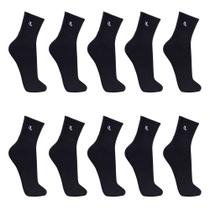 Kit 10 Pares Meias na cor Preto Lupo Walk 3245-910 Cano Médio Algodão Preta
