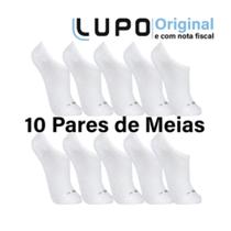 Kit 10 Pares Meias Soquete Lupo Original Algodão Masculina Feminina Cano Curto Baixo - 03270-954