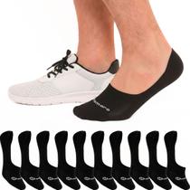 Kit 10 Pares Meias Zhamaro Sapatilha 100% Invisível Com Silicone Algodão Masculina Feminina Academia
