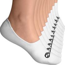 Kit 10 Pares Meias Zhamaro Sapatilha 100% Invisível Com Silicone Algodão Masculina Feminina Academia