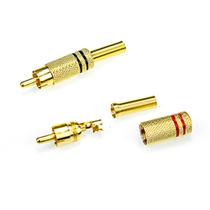 Kit 10 Pares Plug RCA Macho 4MM Dourado