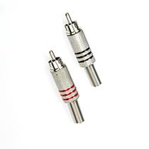 Kit 10 Pares Plug RCA Macho 6MM Prateado Kit 10 Pares Plug RCA Macho 6MM Prateado