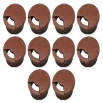 Kit 10 - Passa Fio Para Móveis Com Diâmetro de 59 mm Mogno