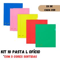 Kit 10 pasta L Ofício Acp com 5 Cores Sortidas 1134