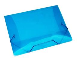 Kit 10 Pastas Aba Elásticas Plástica Ofício Fina Azul Acp