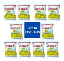 Kit 10 Pastilha Genco Cloro 3x1 Tripla Ação 200g P/ Piscina Kit 10 Pastilha Genco Cloro 3x1 Tripla Ação 200g P/ Piscina