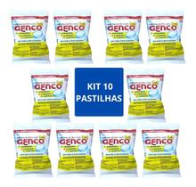 Kit 10 Pastilha Genco Cloro 3x1 Tripla Ação 200g P/ Piscina Kit 10 Pastilha Genco Cloro 3x1 Tripla Ação 200g P/ Piscina
