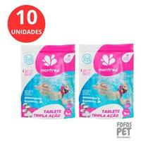 Kit 10 Pastilhas Cloro Tripla Ação Montreal 200g Para Piscinas MONTREAL