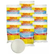 Kit 10 Pastilhas Tabletes Cloro Estabilizado Genclor T-200 Kit 10 Pastilhas Tabletes Cloro Estabilizado Genclor T-200