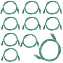 Kit 10 Patch Cord Cabo Rede 2.5M Cat.5E 26Awg Anatel Verde Kit 10 Patch Cord Cabo Rede 2.5M Cat.5E 26Awg Anatel Verde